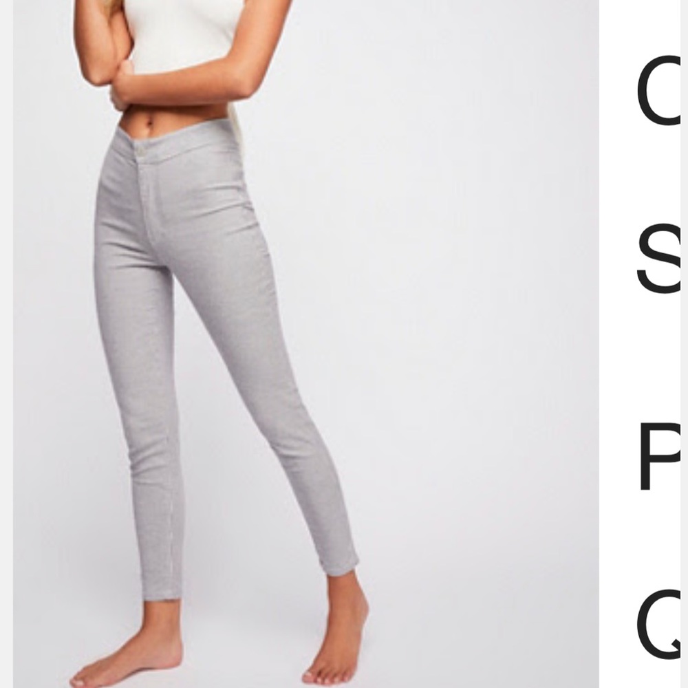 Free people grey striped skinny pants